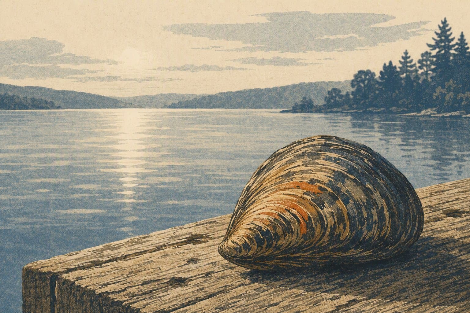 Invasive mussels - illustration, Jake Team LLC