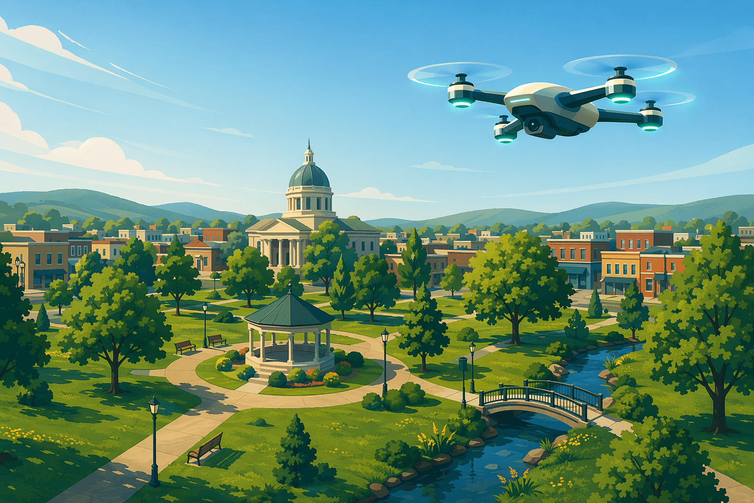 Drone surveillance - illustration, Jake Team LLC