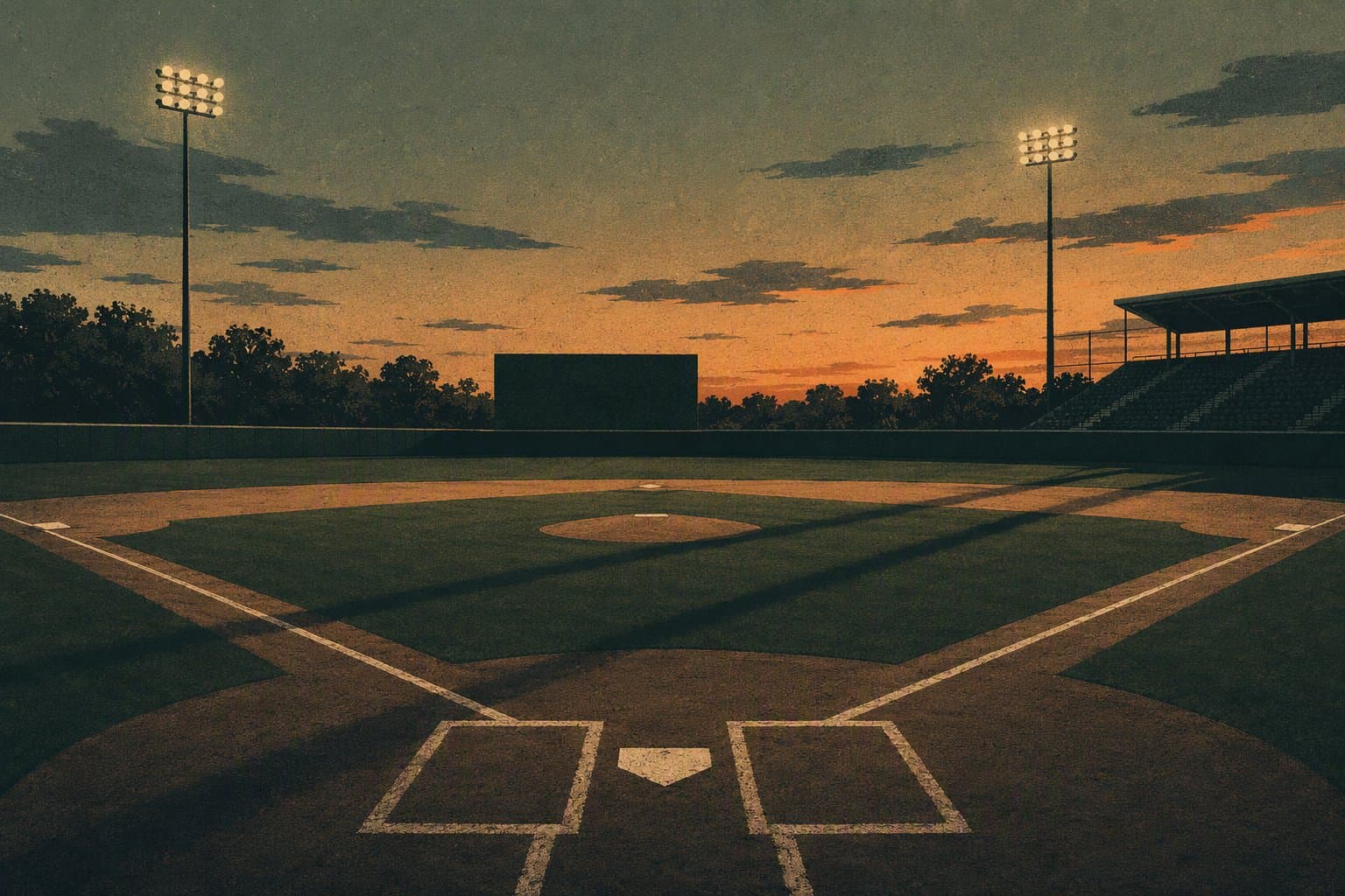 empty baseball stadium - illustration, Jake Team LLC