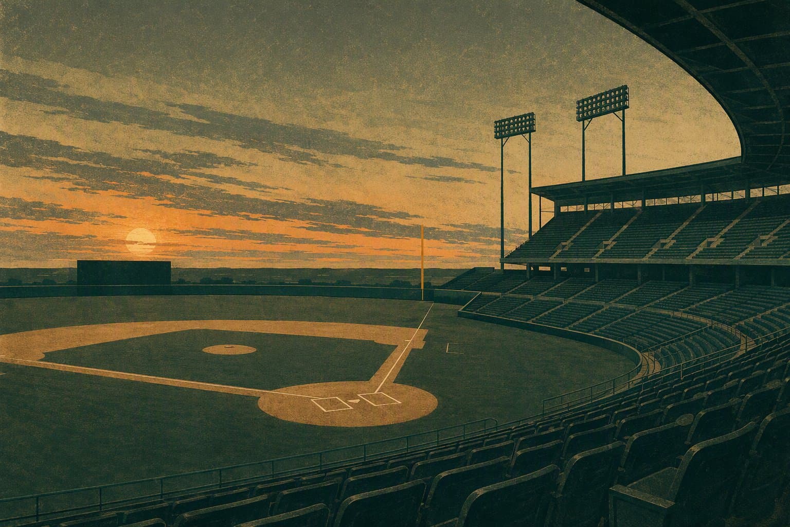 empty baseball stadium - illustration, Jake Team LLC