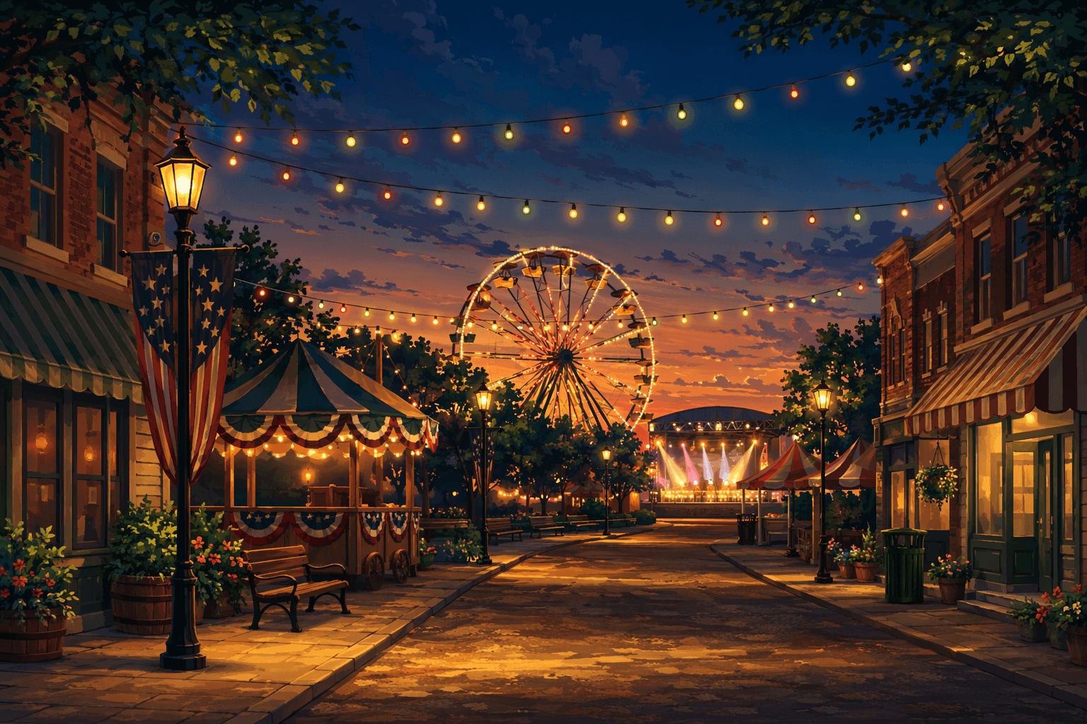 Town fair celebration - illustration, Jake Team LLC
