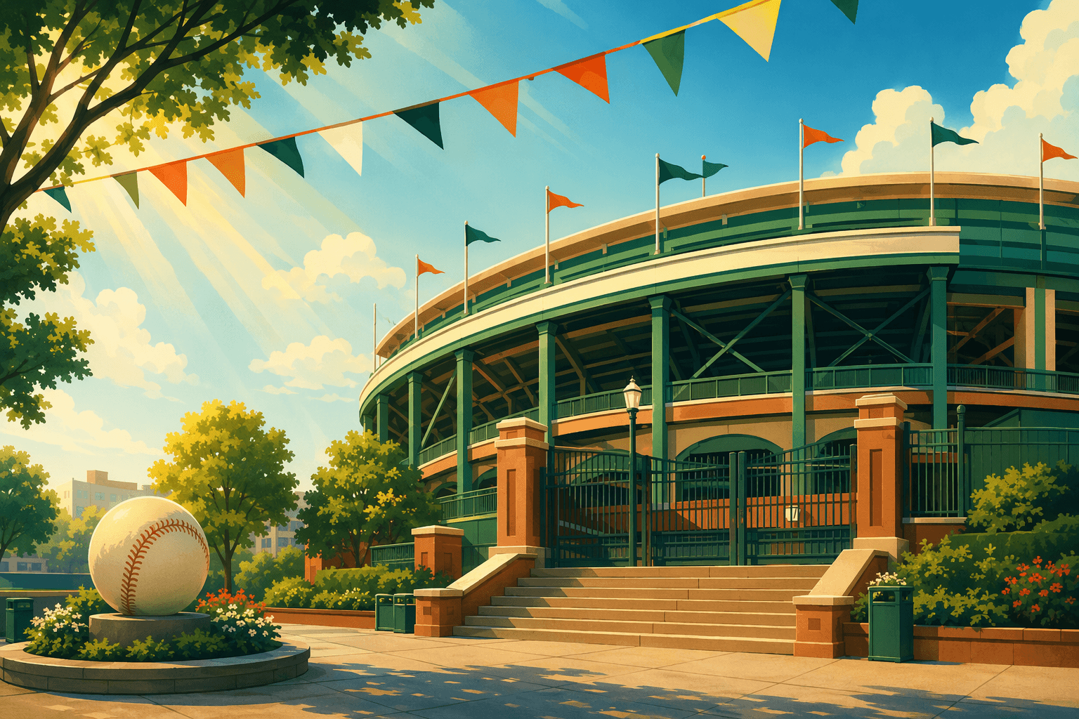 Victorious Baseball Stadium - illustration, Jake Team LLC