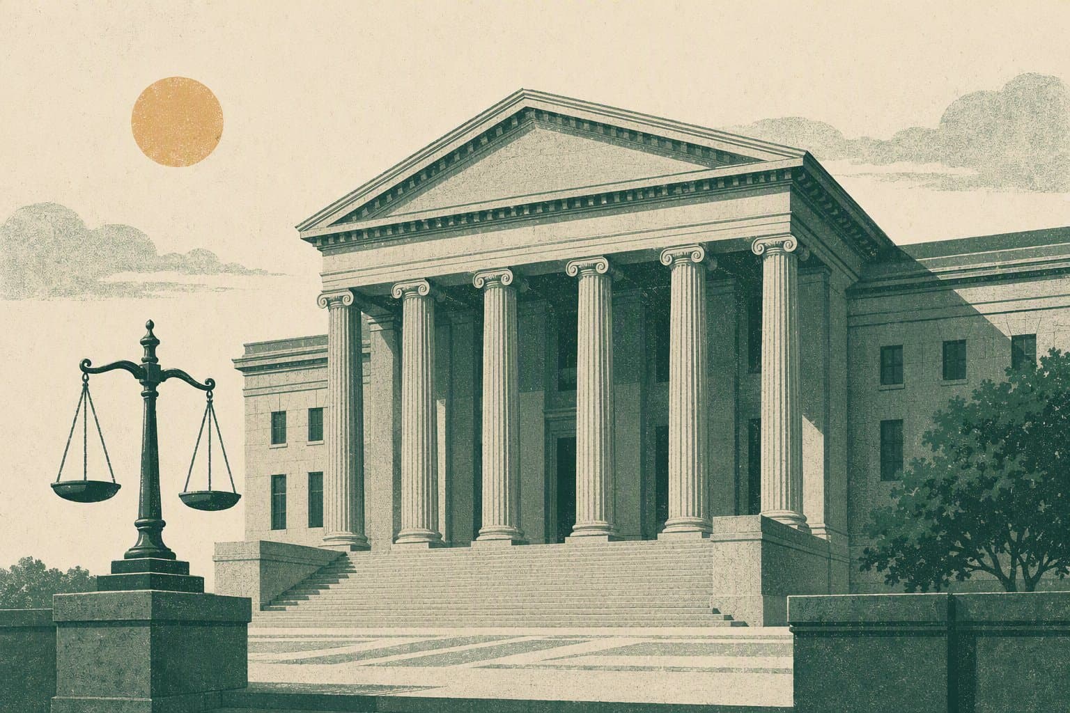 calm courthouse - illustration, Jake Team LLC