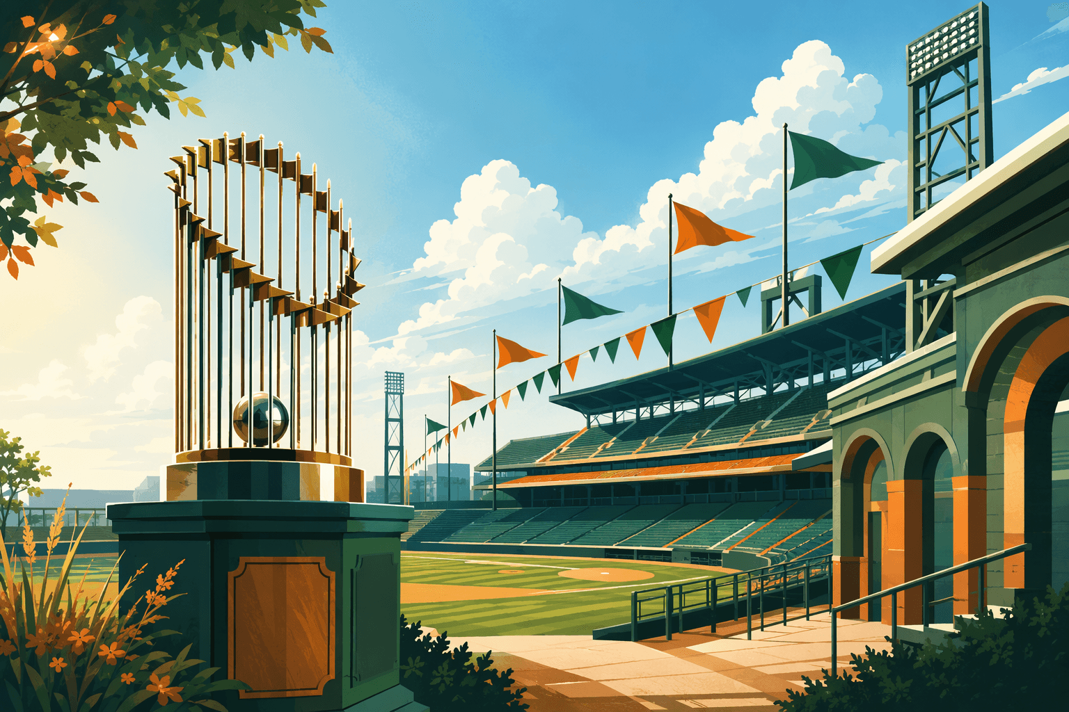 baseball stadium victory - illustration, Jake Team LLC