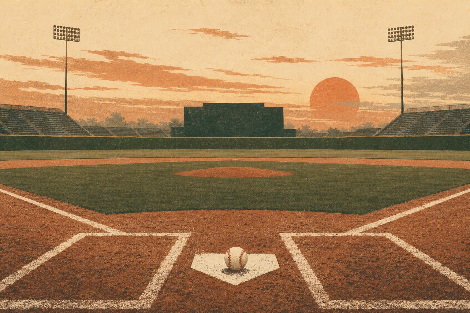 Empty baseball diamond - illustration, Jake Team LLC