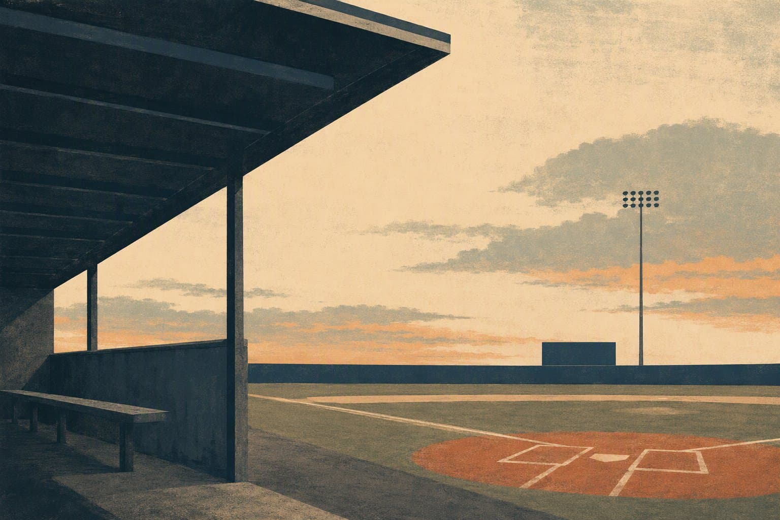 Empty stadium at dusk - illustration, Jake Team LLC