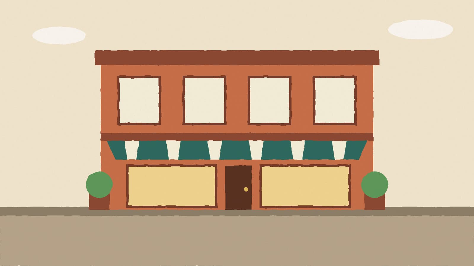 Historic Main Street storefront - illustration, Jake Team LLC