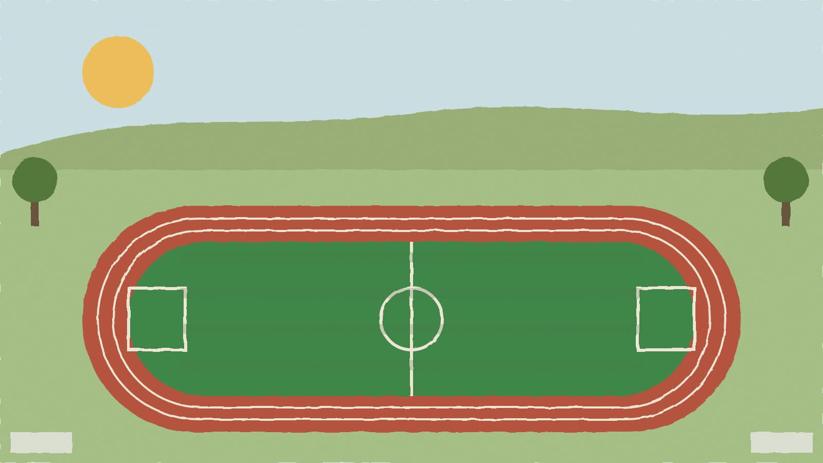 New school track and turf field - illustration, Jake Team LLC