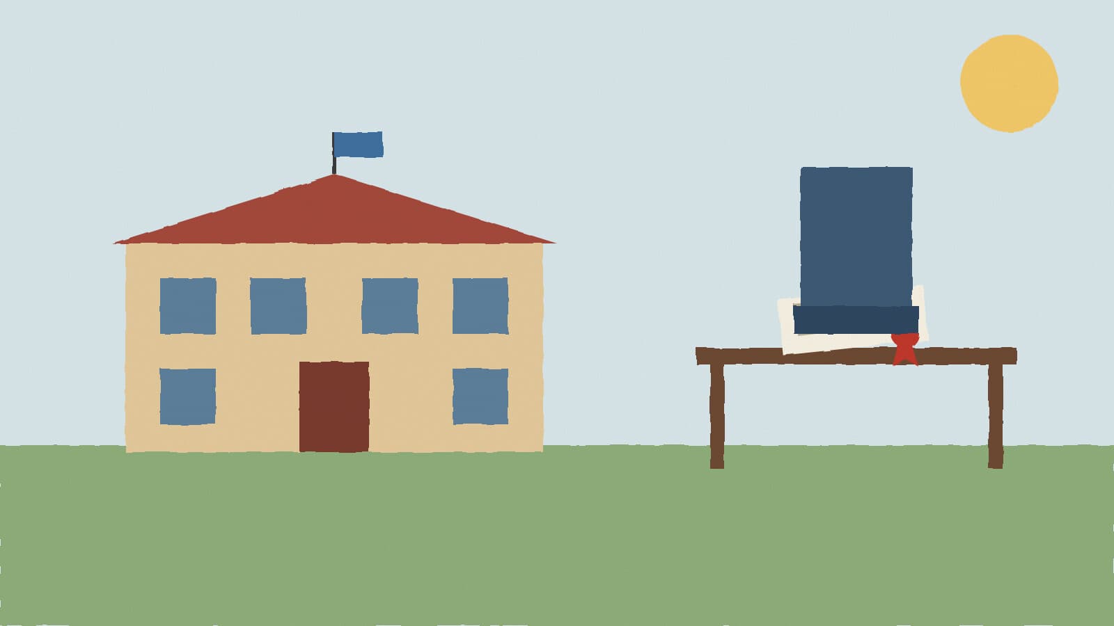 School and board table - illustration, Jake Team LLC