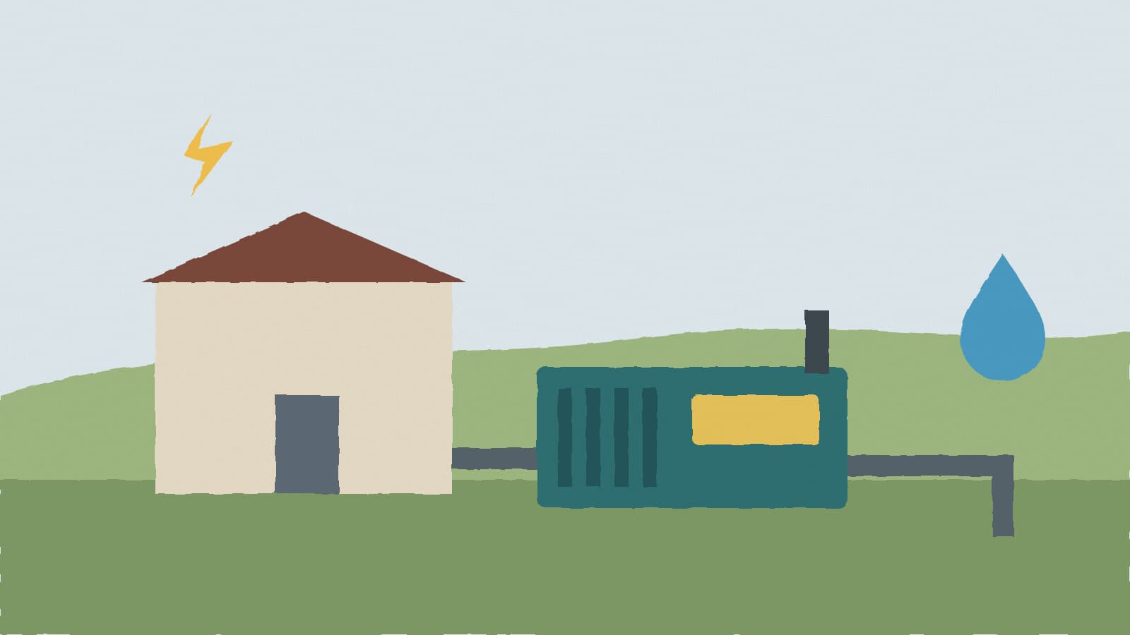 Pump station backup generator - illustration, Jake Team LLC