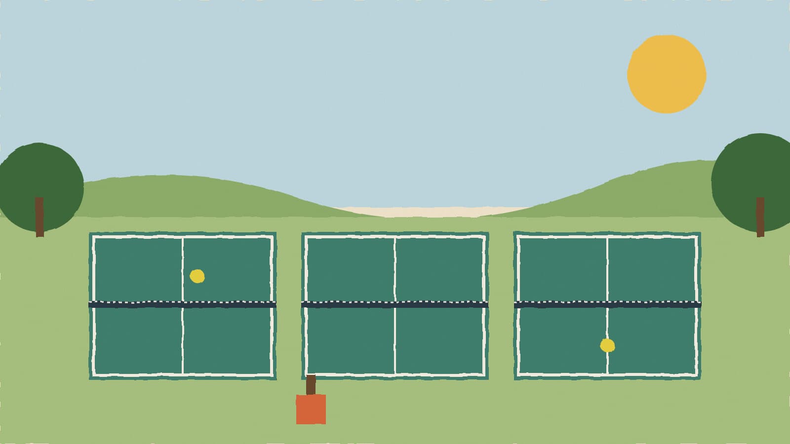 Pickleball courts at a park - illustration, Jake Team LLC