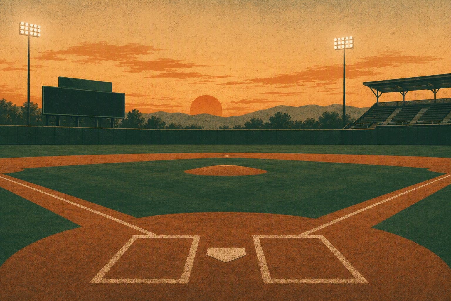 empty baseball stadium - illustration, Jake Team LLC