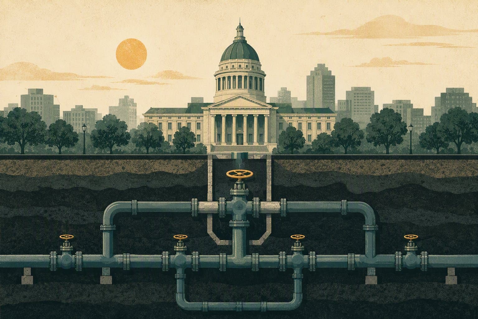 Civic Water Infrastructure - illustration, Jake Team LLC