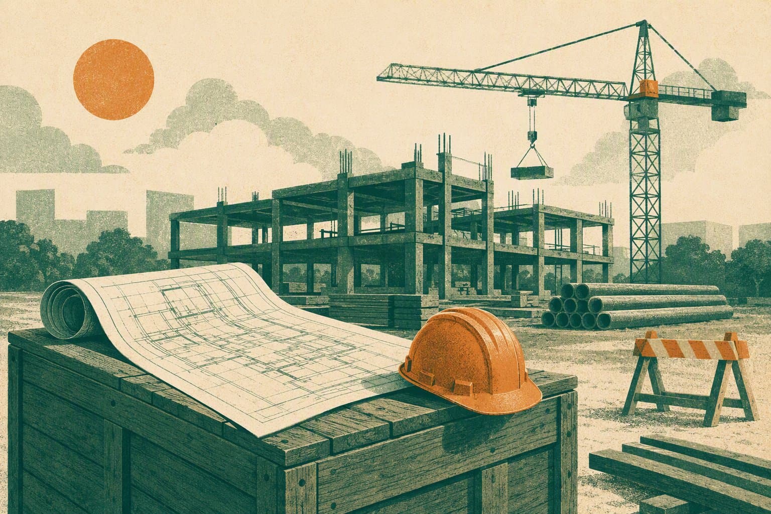 Affordable housing construction - illustration, Jake Team LLC